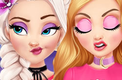 Jogue Barbie: Vista-se como Elsa, Anna, Rapunzel e Ariel, um jogo de Barbie