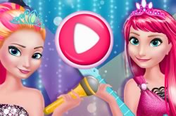 Elsa and Anna in rock n Royals